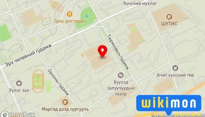 гэсэн газрын зураг 1-р сургууль  дээр Эрдэнэт