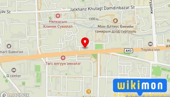 гэсэн газрын зураг Амортизатор худалдаа Худалдааны гудамж дээр Улаанбаатар