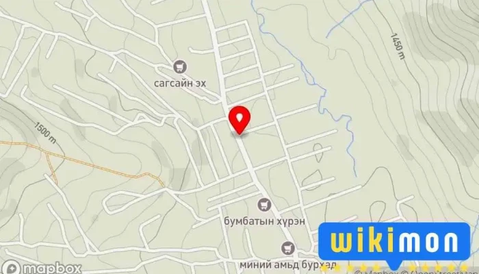 гэсэн газрын зураг Баруун салааны 8-р буудал Bus stop дээр Улаанбаатар