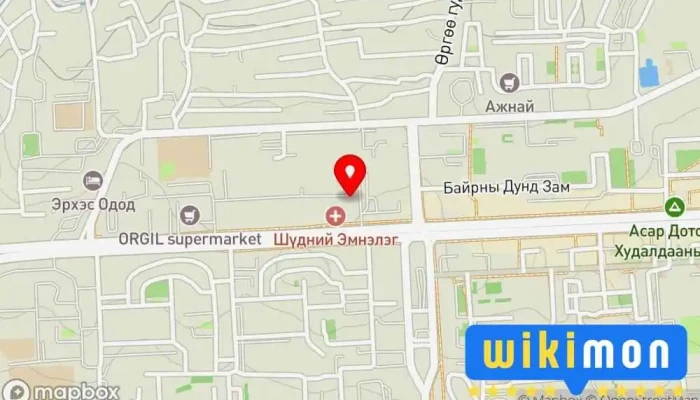 гэсэн газрын зураг Bid Mongol International LLC Шуудангийн Үйлчилгээ, Шуудан дээр Улаанбаатар