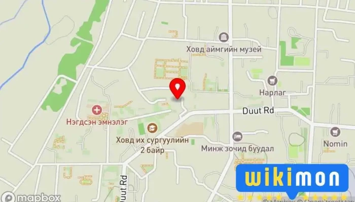 гэсэн газрын зураг Боловсрол, шинжлэх ухааны газар Боловсролын төв дээр Ховд