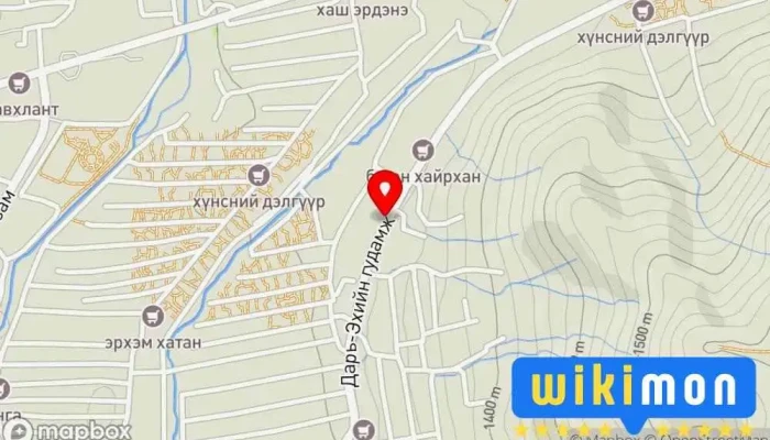 гэсэн газрын зураг Дарь эх завсар 1 Bus stop дээр Улаанбаатар