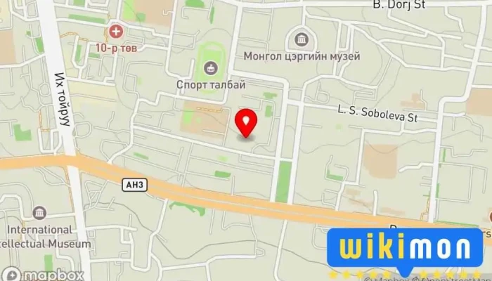 гэсэн газрын зураг Dornod Sibiriyn Tekhnologi, Udirdlagyn Ikh Surguul' Ub Dakh' Salbar Сургууль дээр Улаанбаатар