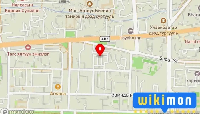 гэсэн газрын зураг Энхтайваны өргөн чөлөө Гоо сайхны салон дээр Улаанбаатар