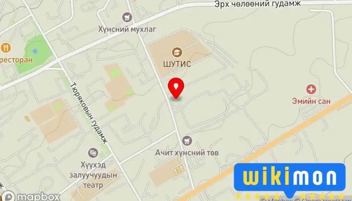 гэсэн газрын зураг Эрдэнэт болор тамганы үйлдвэр Соёлын төв дээр Эрдэнэт