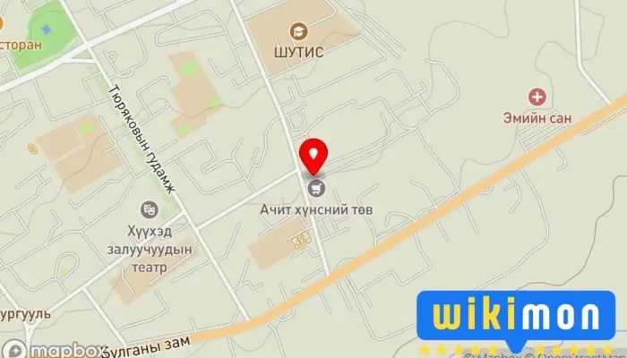 гэсэн газрын зураг Есөн-Эрдэнэ худалдааны төв Хүнсний Бөөний Худалдаа дээр Эрдэнэт
