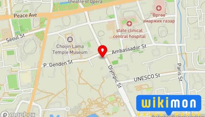 гэсэн газрын зураг Food Studio UB Хоолны заал дээр Улаанбаатар