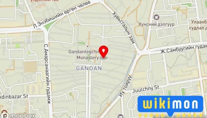 гэсэн газрын зураг Gandan Huushuur Ази хоолны ресторан дээр Улаанбаатар