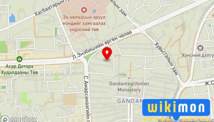гэсэн газрын зураг Гандан сивик засвар Авто Засварын Үйлчилгээ дээр Улаанбаатар