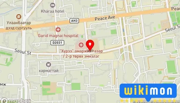 гэсэн газрын зураг Gostinitsa Zuud Зочид буудал дээр Улаанбаатар