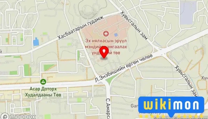 гэсэн газрын зураг Гурван гал эмнэлэг Эмнэлэг дээр Улаанбаатар