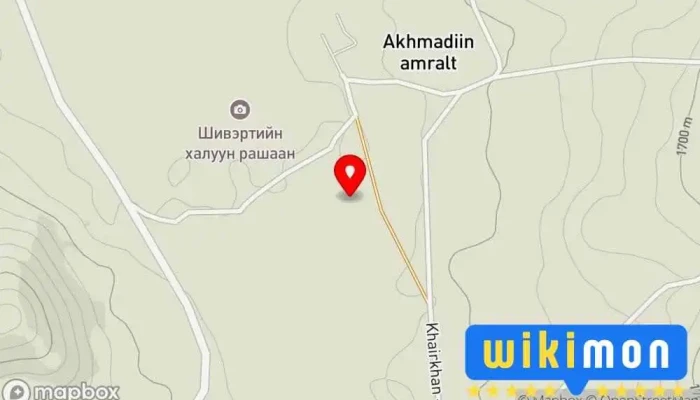 гэсэн газрын зураг Их Улаан шивэрт (Ikh ulaan shivert) Амралтын газар дээр Архангай
