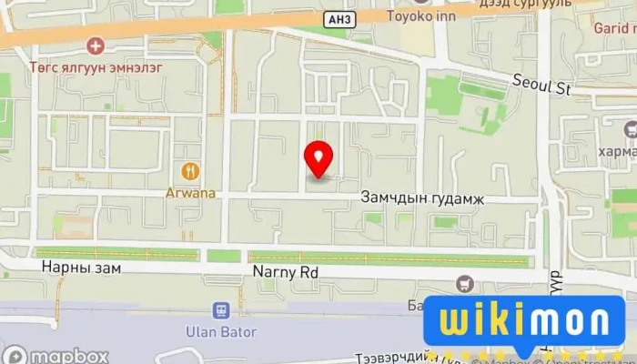 гэсэн газрын зураг Khabu hotel Зочид буудал дээр Улаанбаатар