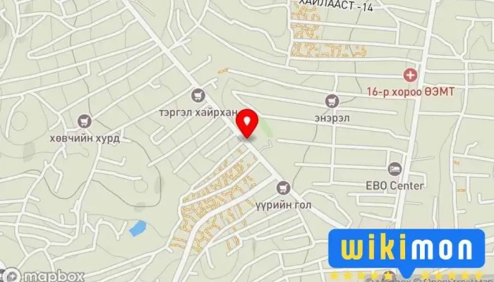 гэсэн газрын зураг Хайлааст-Давхрын буудал Bus stop дээр Улаанбаатар