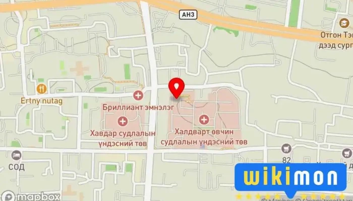 гэсэн газрын зураг Халдварт Өвчний Тандалт Сэргийлэлтийн Алба Эмнэлэг дээр Улаанбаатар