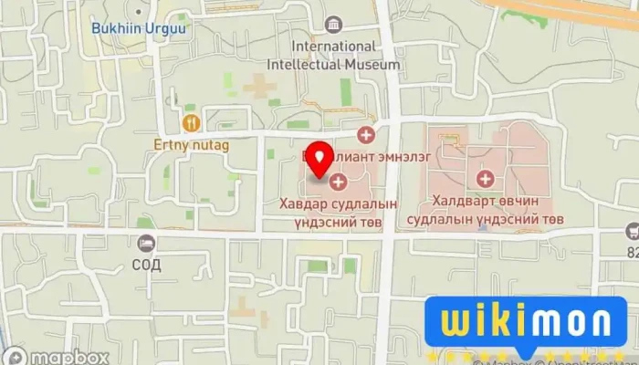 гэсэн газрын зураг Хавдар Судлалын Үндэсний Төв Эмнэлэг дээр Улаанбаатар