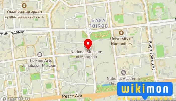 гэсэн газрын зураг Хэлмэгсдийн хөшөө  дээр Улаанбаатар