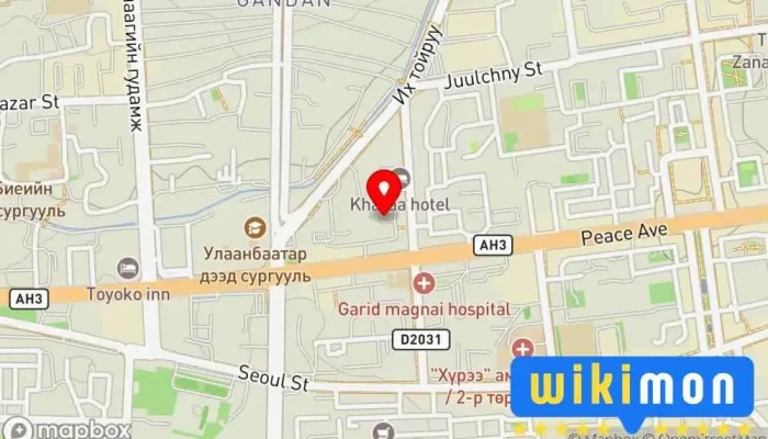 гэсэн газрын зураг Хөдөлмөр сургалт судалгааны төв Боловсролын төв дээр Улаанбаатар