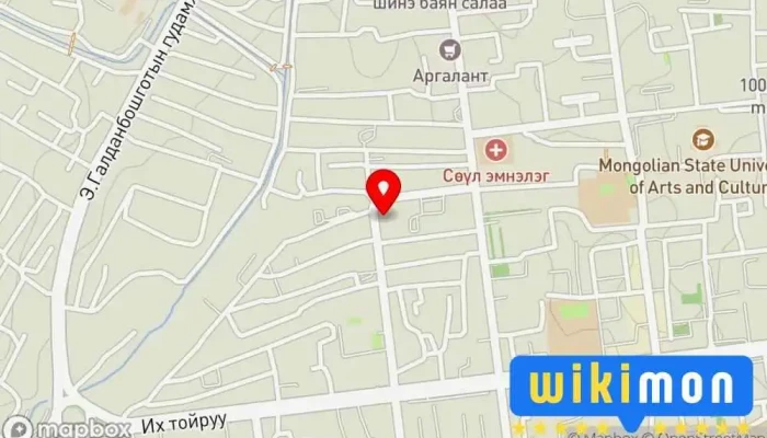гэсэн газрын зураг Хоймор гэр Зочид буудал дээр Улаанбаатар