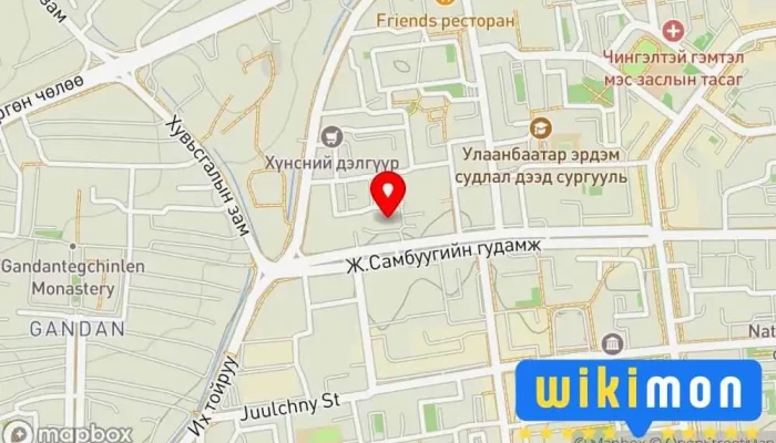 гэсэн газрын зураг Хөх Төрмөс Төв Сүнс судлалын төв дээр Улаанбаатар