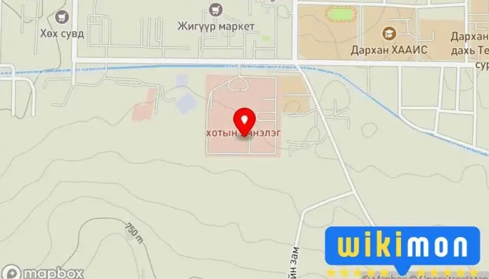 гэсэн газрын зураг Хүүхдийн тасаг Эмнэлэг дээр Дархан