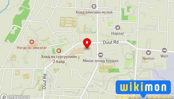 гэсэн газрын зураг Хүүхэд залуучуудын хөгжлийн төв Дотоод захиргааны алба дээр Ховд