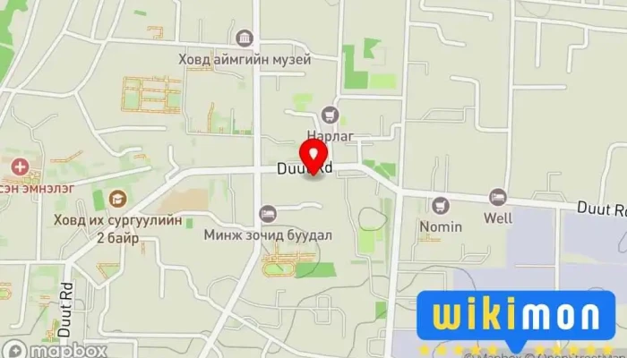 гэсэн газрын зураг Коллежийн оюутны дотуур байр Оюутны дотуур байр дээр Ховд
