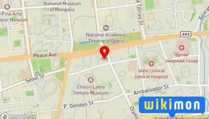 гэсэн газрын зураг La Viva Restaurant Итали хоолны ресторан дээр Улаанбаатар