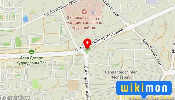 гэсэн газрын зураг Л.Энэбишийн Хөшөөт Цогцолбор Орон сууцны цогцолбор дээр Улаанбаатар