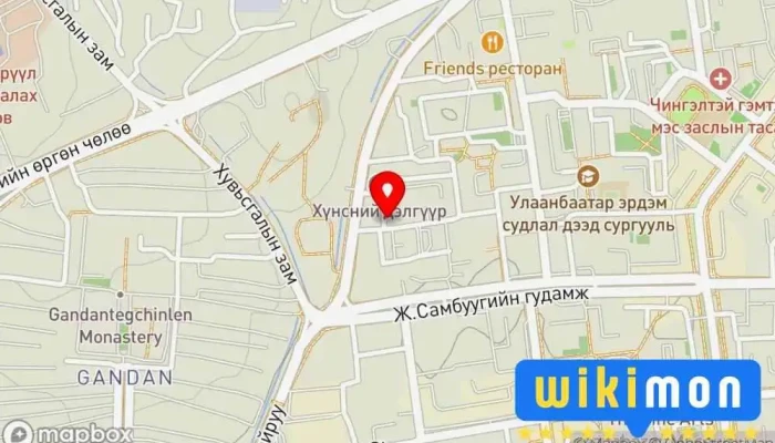 гэсэн газрын зураг Маргад зочид буудал Зочид буудал дээр Улаанбаатар
