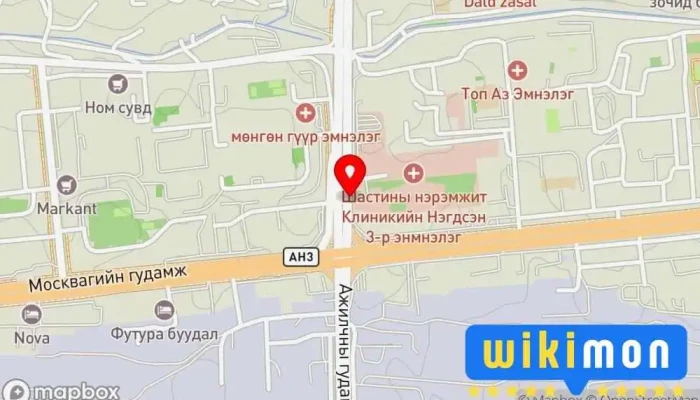 гэсэн газрын зураг Найрамдал Эмнэлэг дээр Улаанбаатар