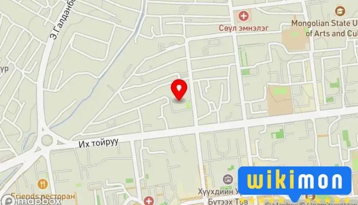 гэсэн газрын зураг Нийслэлийн Ерөнхий Боловсролын 4-р сургууль Сургууль дээр Улаанбаатар