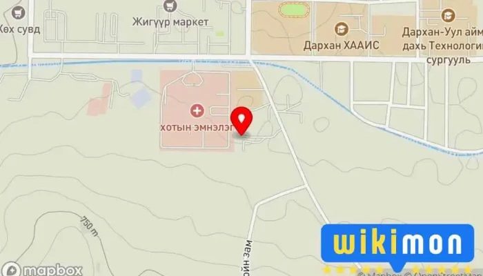 гэсэн газрын зураг “ Од” авто угаалга Машин угаалга дээр Дархан