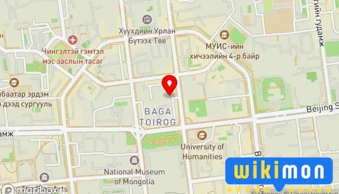 гэсэн газрын зураг Олон Улс Судлалын Дээд Сургууль Сургууль дээр Улаанбаатар