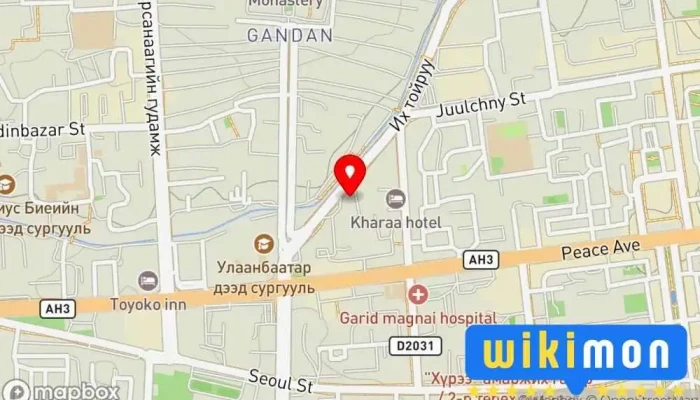 гэсэн газрын зураг Өндөр Даян Авто сургууль Жолооны дамжаа дээр Улаанбаатар