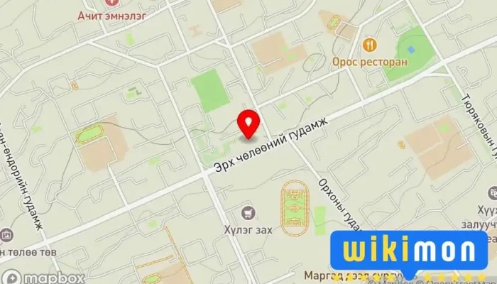 гэсэн газрын зураг Orkhon province main square Хотын парк дээр Эрдэнэт