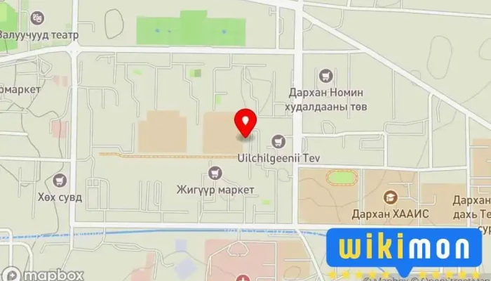гэсэн газрын зураг Orkhon Жимс ногооны дэлгүүр дээр Дархан