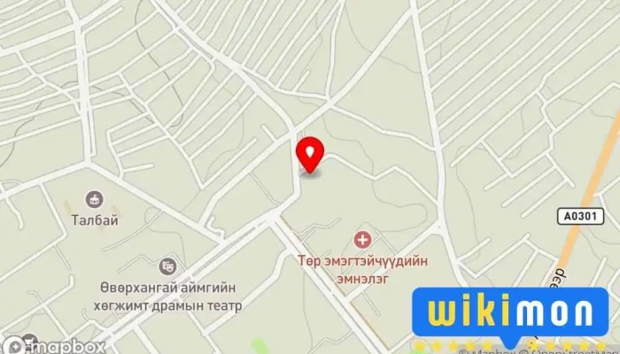гэсэн газрын зураг Өвөрхангай аймгийн Хөдөлмөр, халамжийн үйлчилгээний газар Компаний Оффис дээр Арвайхээр
