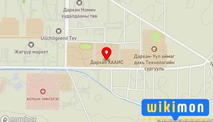 гэсэн газрын зураг Science Café Darkhan Кофе шоп, Шинжлэх Ухааны Музей дээр Дархан
