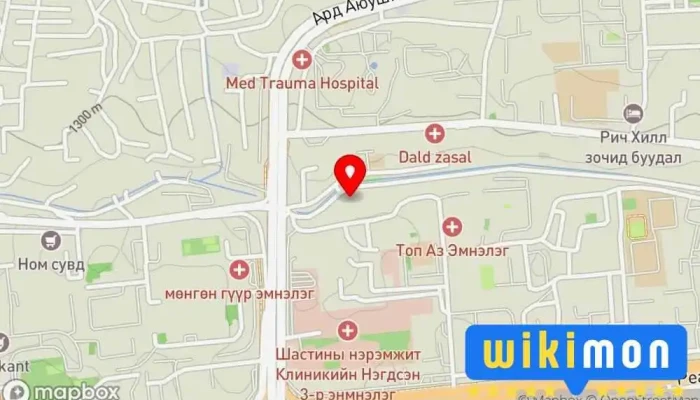 гэсэн газрын зураг Шидэт зөгий Нөхөн сэргээх эмчилгээний төв дээр Улаанбаатар