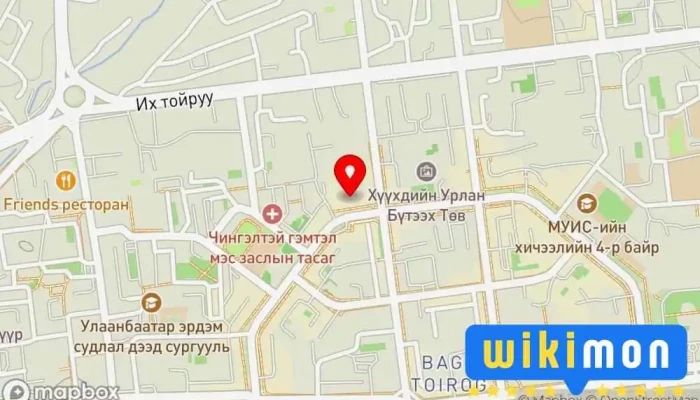 гэсэн газрын зураг Соёл Урлагийн Их Сургууль Их сургууль дээр Улаанбаатар
