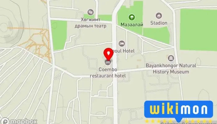 гэсэн газрын зураг SOYOMBO Hotel and Restaurant Зочид буудал дээр Монгол
