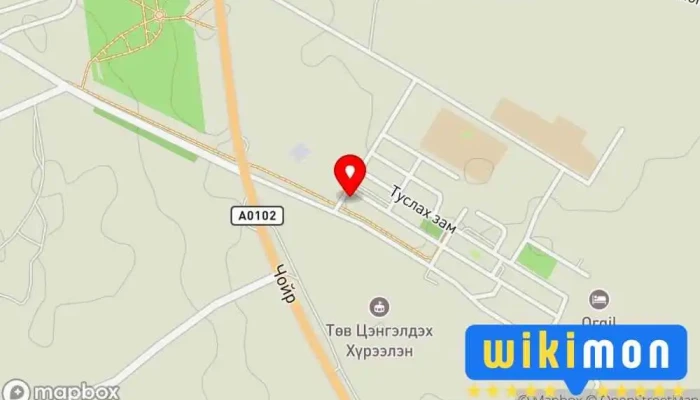 гэсэн газрын зураг Сүмбэр АлТ Зочид буудал дээр Чойр