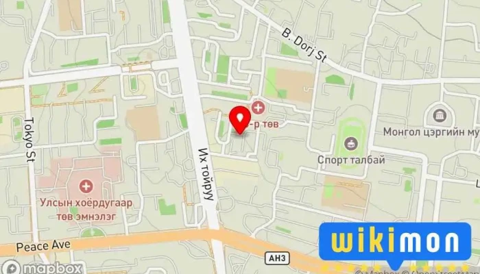 гэсэн газрын зураг Сувилахуй өрхийн эрүүл мэндийн төв Эмнэлэг дээр Улаанбаатар