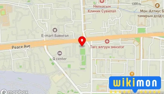 гэсэн газрын зураг Төмөр замын төв эмнэлэг Эмнэлэг дээр Улаанбаатар