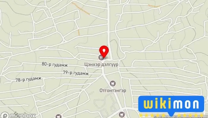 гэсэн газрын зураг Цэнхэр дэлгүүр Bus stop дээр Улаанбаатар