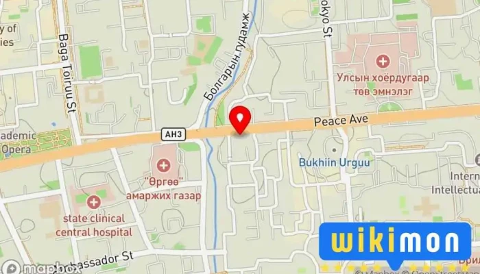 гэсэн газрын зураг Tsetsen Khangai Hotel Зочид буудал дээр Улаанбаатар