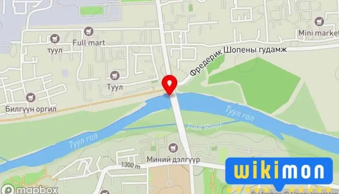 гэсэн газрын зураг Туул гол Гол дээр Улаанбаатар