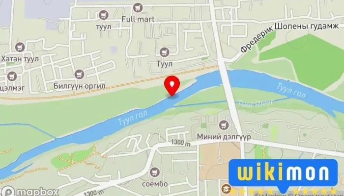 гэсэн газрын зураг Туул гол Ус дээр Улаанбаатар