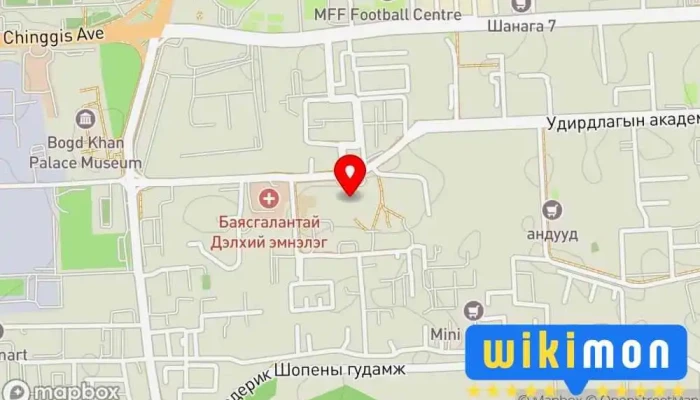 гэсэн газрын зураг Удирдлагын академи Дээд сургууль, Боловсролын Байгууллага, Сургууль дээр Улаанбаатар